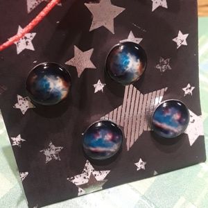 Galaxy Space Nebula Stud Earrings